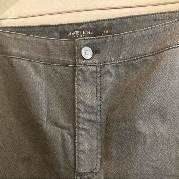 LAFAYETTE 148 Sz 20W Subtle Chevron Pattern Tapered Leg Trouser Pants - Picture 2 of 10